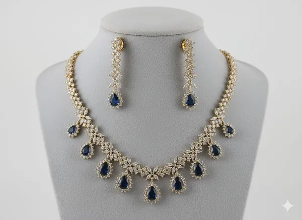 Gold_With_Navy_Blue_Stones_&_White_Ad_Brass_Necklace_Set_For_Women