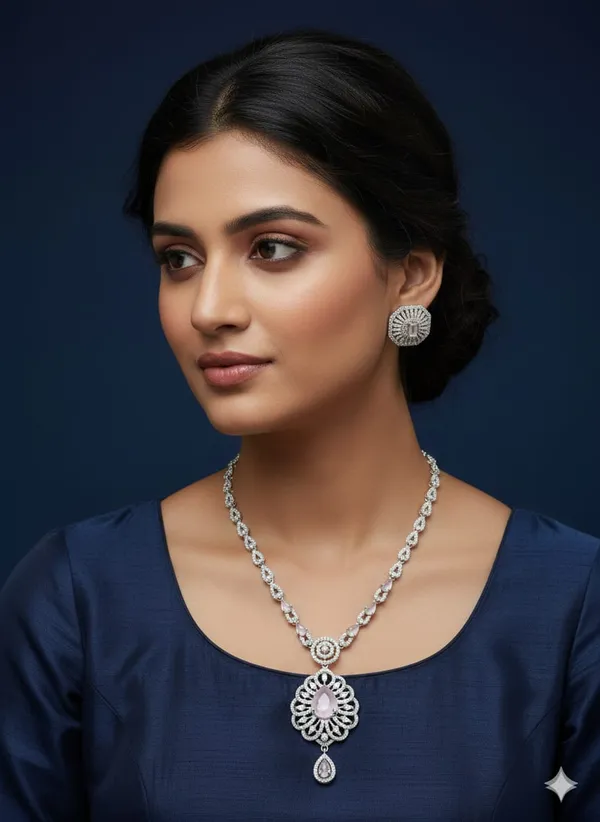 White_American_Diamond_Necklace_Set_For_Women