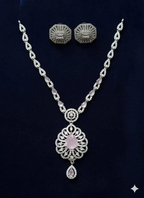 White_American_Diamond_Necklace_Set_For_Women