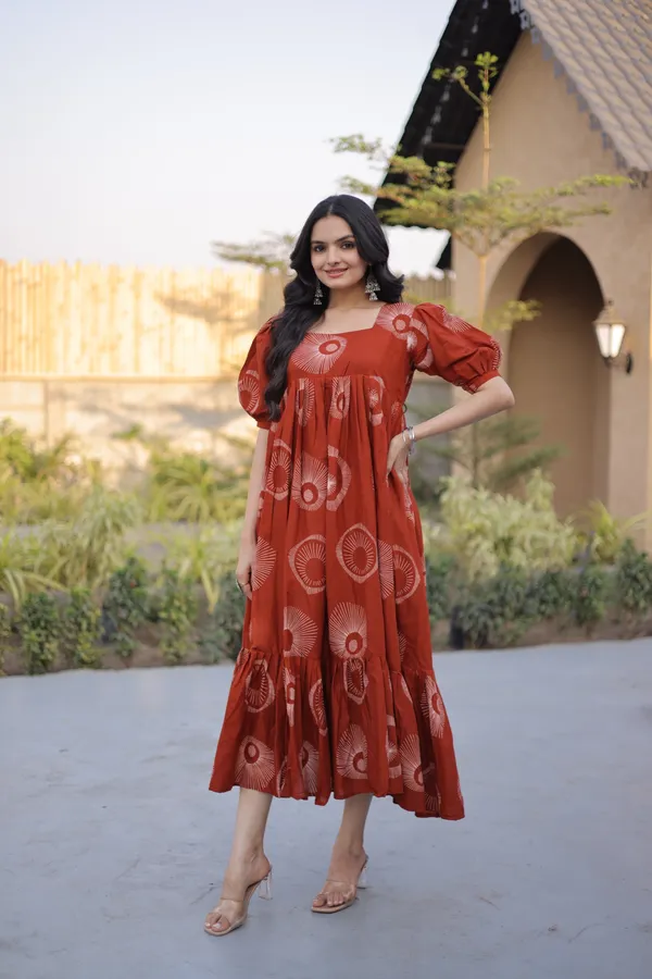 Red_Terracotta_Bloom_Printed_Flared_Maxi_Dress_with_Puff_Sleeves