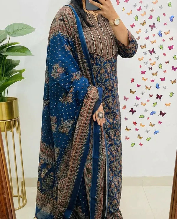 Navy_Blue_Cotton_Blend_Embroidered_Kurta_Palazzo_Set_For_Women
