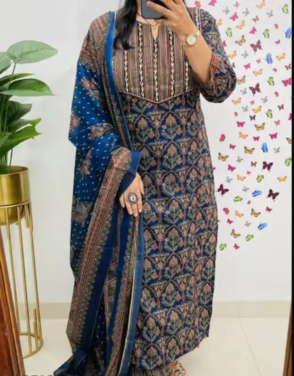 Navy_Blue_Cotton_Blend_Embroidered_Kurta_Palazzo_Set_For_Women