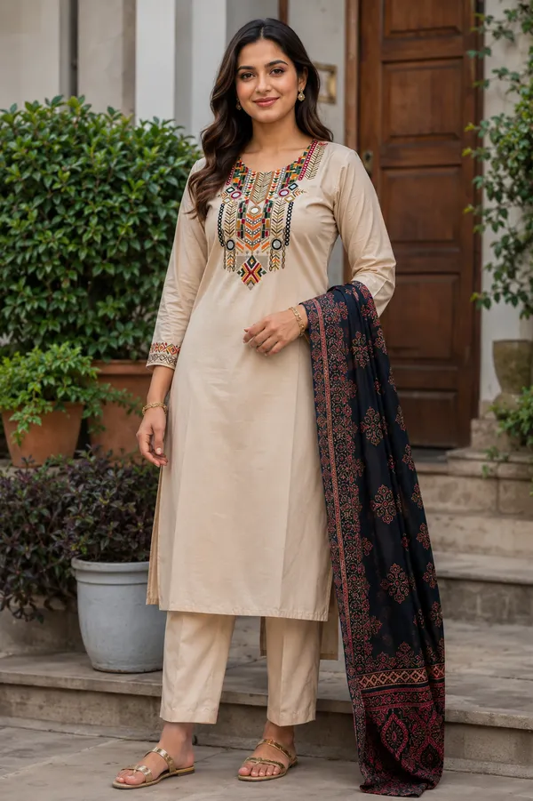 women_ethnic_cotton_kurta_pant_and_dupatta_set