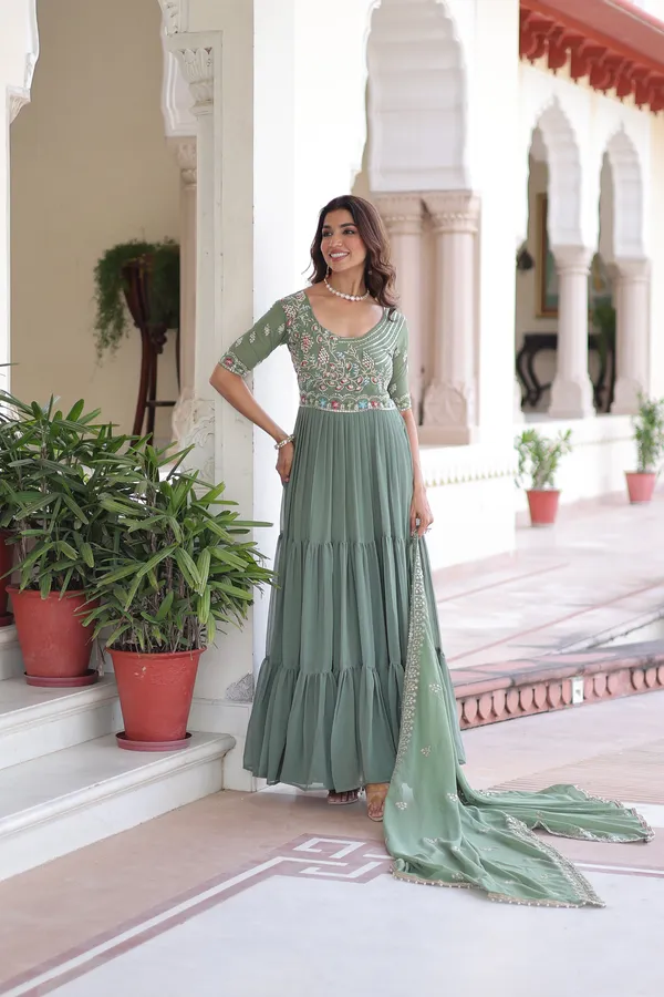 Pista_grown_with_embroidery_zari_with_digital_print_duppata
