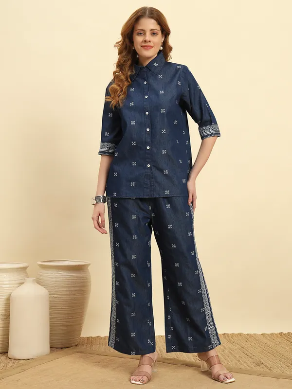 Dark_Blue_Denim_Cross_Stitch_Co-Ord_Set_Set_For_Women