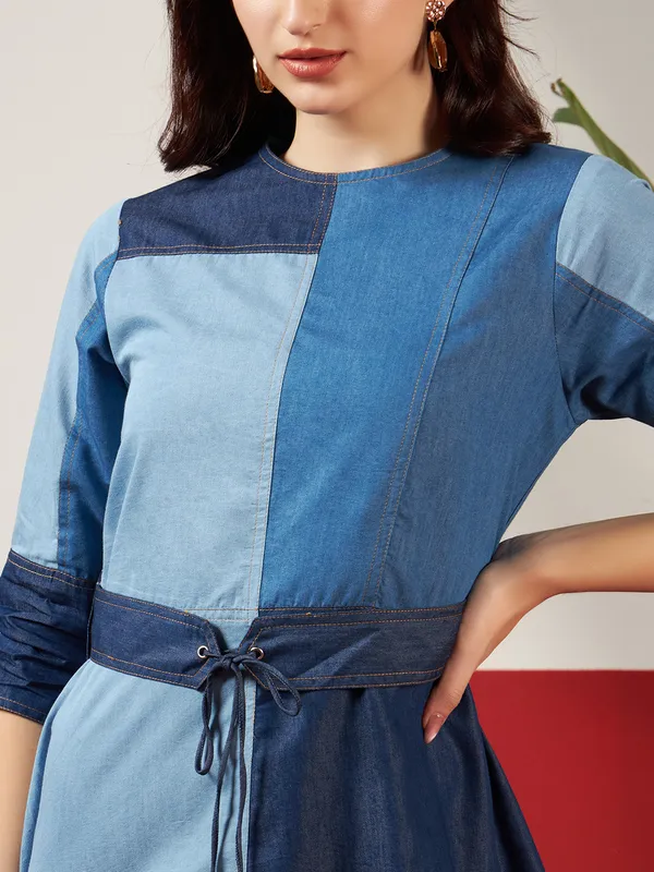 Shades_Of_Blue_Denim_Jigsaw_Puzzle_Patch_Dress_For_Women