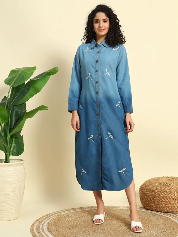 blue a line bridesmaid dresses BABARONI Spaghetti Straps A-line Maxi Bridesmaid Dresses with Slit Dusty Blue, Dusty Blue / US0