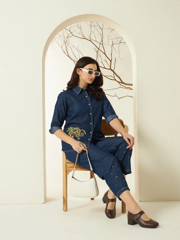 Dark_Blue_Denim_Embroidered_Co-Ord_Set_For_Women