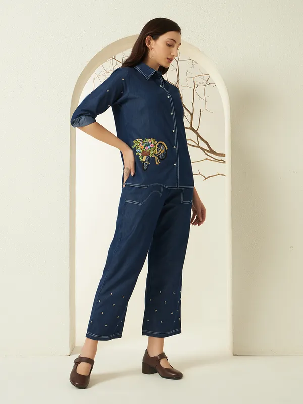 Dark_Blue_Denim_Embroidered_Co-Ord_Set_For_Women
