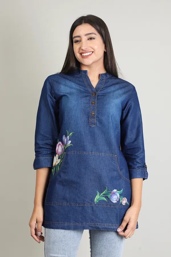 Shades_Of_Blue_Denim_Hand_Painted_Top_For_Women