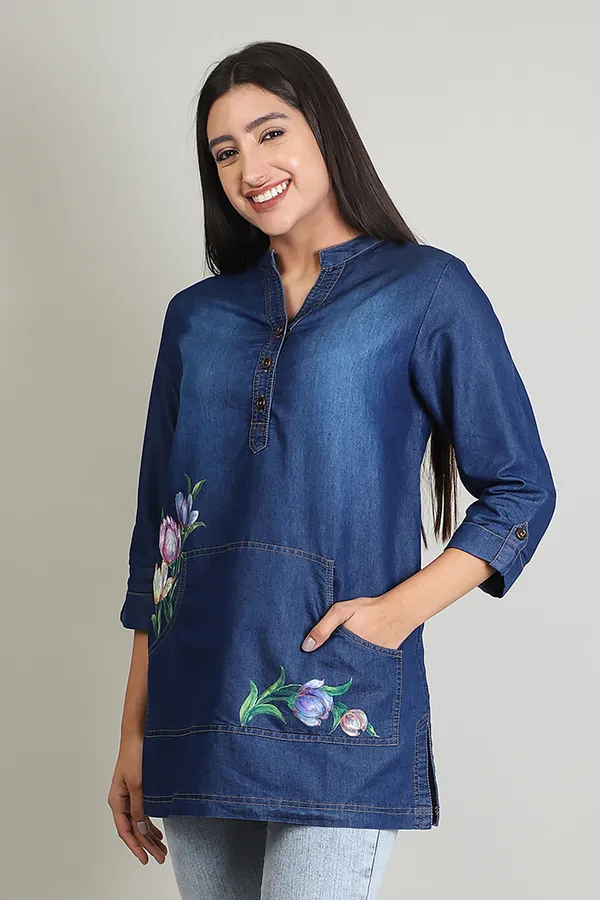 Shades_Of_Blue_Denim_Hand_Painted_Top_For_Women