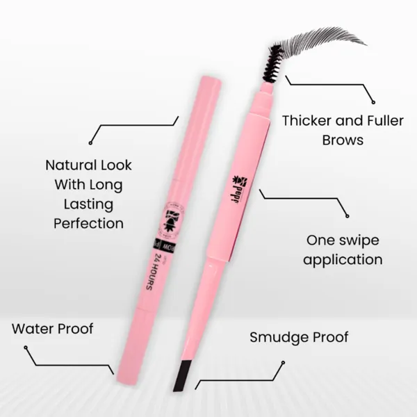 BOBI_Eyebrow_Pencil_Black_|_Waterproof_Smudgeproof_Finish_|_Built-In_Spoolie_Brush_|_Long_Lasting_Smooth_Texture_|_Paraben-Free_Cruelty-Free_|_Precision_Brow_Definer-5_gm