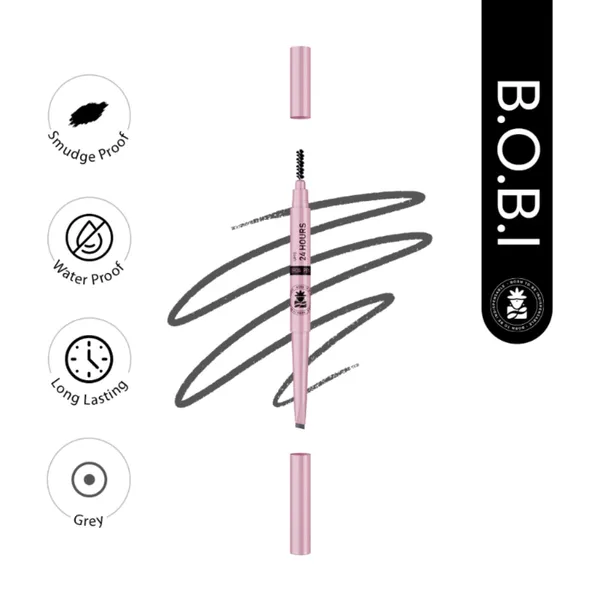 BOBI_Eyebrow_Pencil_Grey_|_Waterproof_Smudgeproof_Finish_|_Built-In_Spoolie_Brush_|_Long_Lasting_Smooth_Texture_|_Paraben-Free_Cruelty-Free_|_Precision_Brow_Definer-5gm