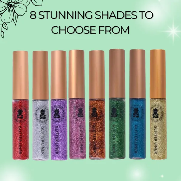 BOBI_Glitter_Eyeliner_Green_|_Diamond_Sparkle_Finish_|_Waterproof_Long_Wear_|_Quick_Dry_Smudgeproof_|_Felt-Tip_Precision_|_Cruelty-Free_Paraben-Free-5ml