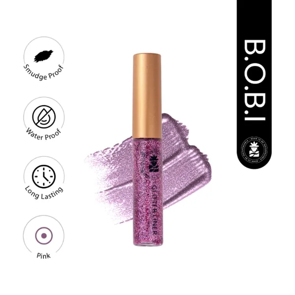 BOBI_Glitter_Eyeliner_Pink_|_Diamond_Sparkle_Finish_|_Waterproof_Long_Wear_|_Quick_Dry_Smudgeproof_|_Felt-Tip_Precision_|_Cruelty-Free_Paraben-Free-5ml