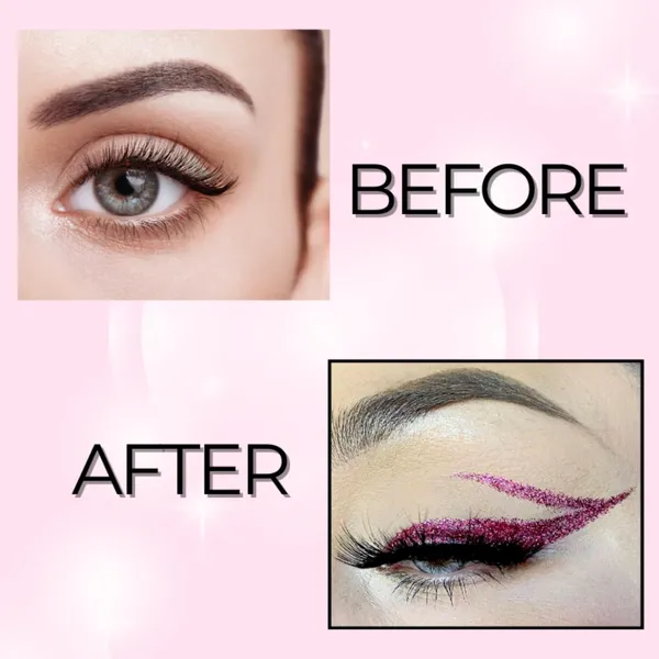 BOBI_Glitter_Eyeliner_Pink_|_Diamond_Sparkle_Finish_|_Waterproof_Long_Wear_|_Quick_Dry_Smudgeproof_|_Felt-Tip_Precision_|_Cruelty-Free_Paraben-Free-5ml