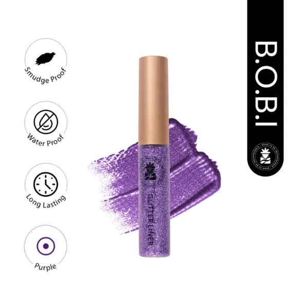 BOBI_Glitter_Eyeliner_Purple_|_Diamond_Sparkle_Finish_|_Waterproof_Long_Wear_|_Quick_Dry_Smudgeproof_|_Felt-Tip_Precision_|_Cruelty-Free_Paraben-Free-5ml