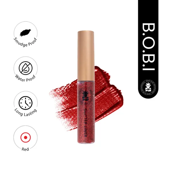 BOBI_Glitter_Eyeliner_Red_|_Diamond_Sparkle_Finish_|_Waterproof_Long_Wear_|_Quick_Dry_Smudgeproof_|_Felt-Tip_Precision_|_Cruelty-Free_Paraben-Free-5ml