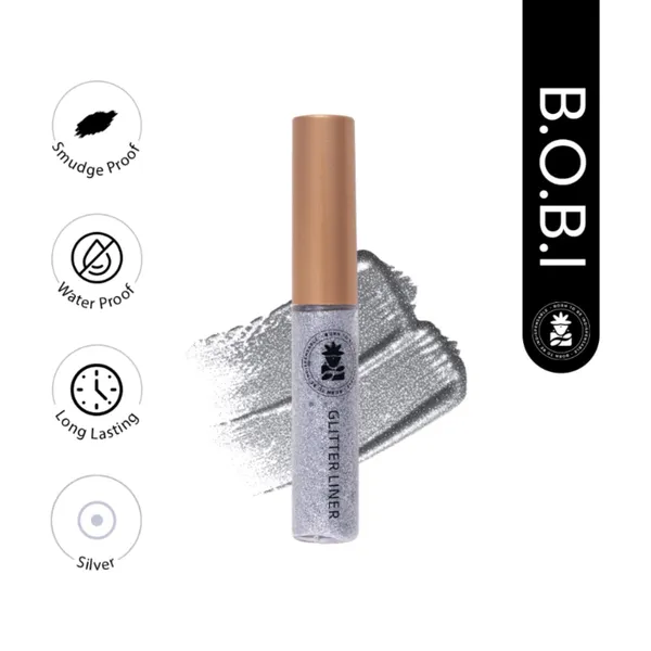BOBI_Glitter_Eyeliner_Silver_|_Diamond_Sparkle_Finish_|_Waterproof_Long_Wear_|_Quick_Dry_Smudgeproof_|_Felt-Tip_Precision_|_Cruelty-Free_Paraben-Free-5ml