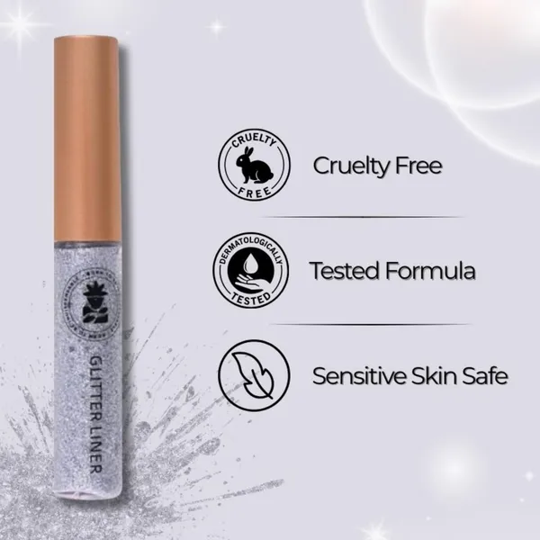 BOBI_Glitter_Eyeliner_Silver_|_Diamond_Sparkle_Finish_|_Waterproof_Long_Wear_|_Quick_Dry_Smudgeproof_|_Felt-Tip_Precision_|_Cruelty-Free_Paraben-Free-5ml