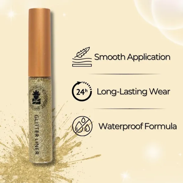 BOBI_Glitter_Eyeliner_Gold_|_Diamond_Sparkle_Finish_|_Waterproof_Long_Wear_|_Quick_Dry_Smudgeproof_|_Felt-Tip_Precision_|_Cruelty-Free_Paraben-Free-5ml
