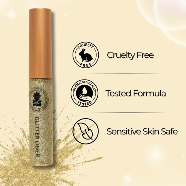 BOBI_Glitter_Eyeliner_Gold_|_Diamond_Sparkle_Finish_|_Waterproof_Long_Wear_|_Quick_Dry_Smudgeproof_|_Felt-Tip_Precision_|_Cruelty-Free_Paraben-Free-5ml