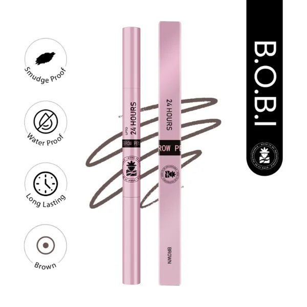 BOBI_Eyebrow_Pencil_Brown_|_Waterproof_Smudgeproof_Finish_|_Built-In_Spoolie_Brush_|_Long_Lasting_Smooth_Texture_|_Paraben-Free_Cruelty-Free_|_Precision_Brow_Definer-5gm