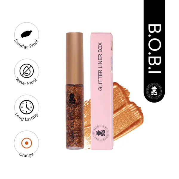 BOBI_Glitter_Eyeliner_Orange_|_Diamond_Sparkle_Finish_|_Waterproof_Long_Wear_|_Quick_Dry_Smudgeproof_|_Felt-Tip_Precision_|_Cruelty-Free_Paraben-Free
