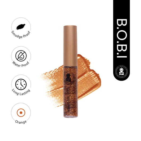 BOBI_Glitter_Eyeliner_Orange_|_Diamond_Sparkle_Finish_|_Waterproof_Long_Wear_|_Quick_Dry_Smudgeproof_|_Felt-Tip_Precision_|_Cruelty-Free_Paraben-Free