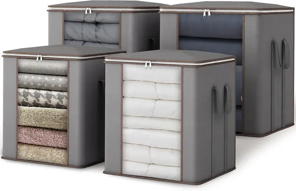 Pack_Of_4_Grey_Premium_Non_Woven_Blanket_Storage_Bags