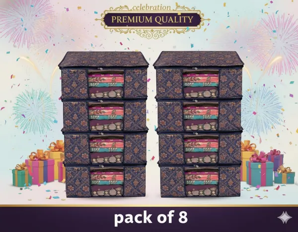 Pack_Of_8_Black_Premium_Non_Woven_Saree_Covers