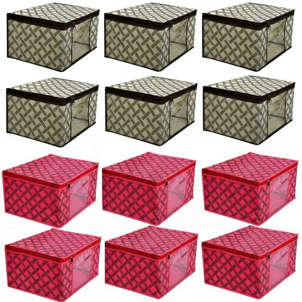 Pack_Of_12_Pink_Premium_Non_Woven_Saree_Cover