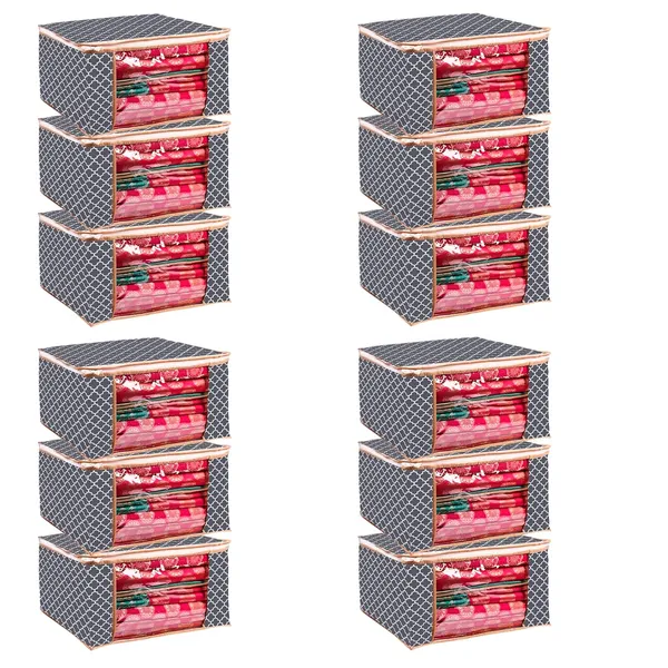 Pack_Of_12_Grey_Premium_Non_Woven_Saree_Cover