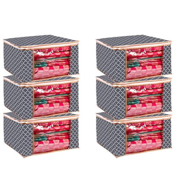 Pack_Of_6_Grey_Premium_Non_Woven_Saree_Cover