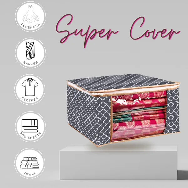 Pack_Of_6_Grey_Premium_Non_Woven_Saree_Cover