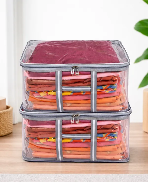 PACK_OF_2_|_Premium_Quality_Transperent__Saree/Clothes/Blanket_Covers