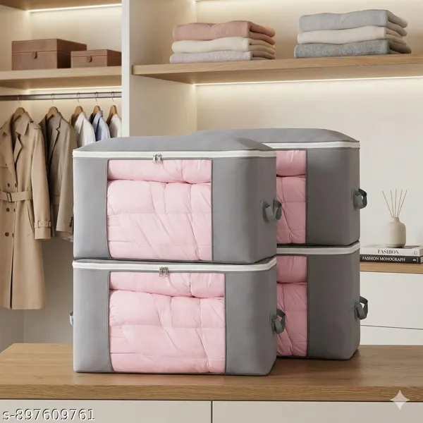 PACK_OF_6_|_Large_Blanket_Clothes_Organization_and_Storage_Containers_for_Bedding,_Comforters,_Foldable_Organizer_with_Reinforced_Handle,_Clear_Window,Sturdy_Zippers