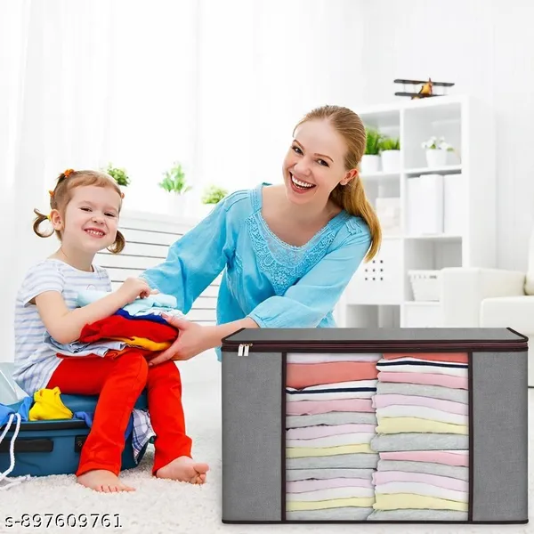 PACK_OF_6_|_Large_Blanket_Clothes_Organization_and_Storage_Containers_for_Bedding,_Comforters,_Foldable_Organizer_with_Reinforced_Handle,_Clear_Window,Sturdy_Zippers