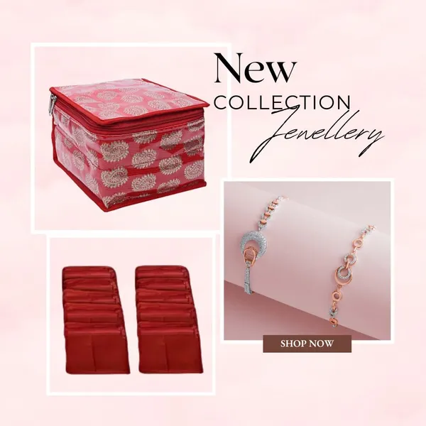 Pankhuri's__Jewellery_Organiser_Kit_for_Women_|_Travel_Organizer_for_Jewellery_&_Makeup_10_|_Different_Pouch_|_Carry_Printed_|_Red