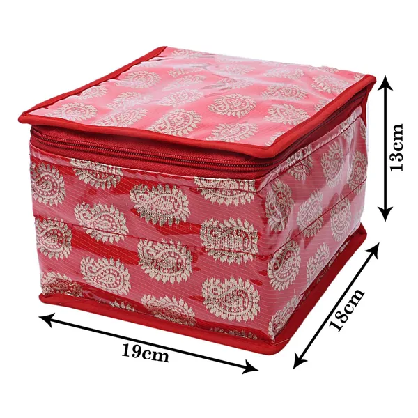 Pankhuri's__Jewellery_Organiser_Kit_for_Women_|_Travel_Organizer_for_Jewellery_&_Makeup_10_|_Different_Pouch_|_Carry_Printed_|_Red