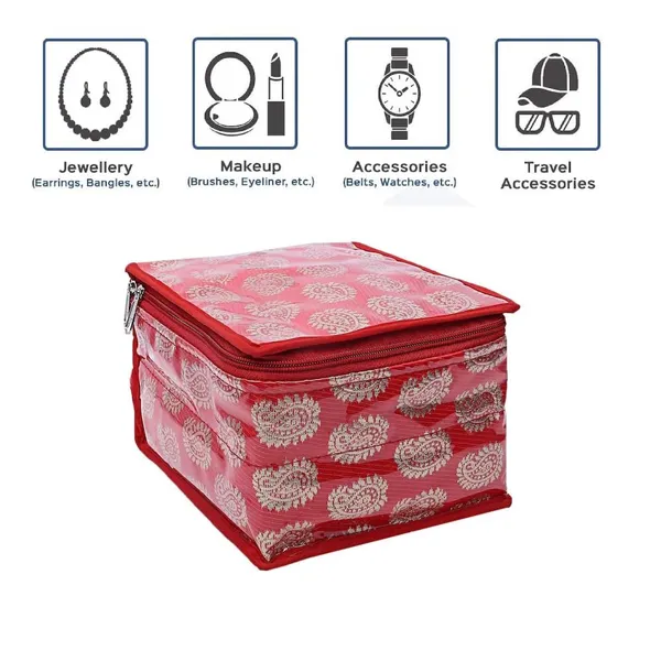 Pankhuri's__Jewellery_Organiser_Kit_for_Women_|_Travel_Organizer_for_Jewellery_&_Makeup_10_|_Different_Pouch_|_Carry_Printed_|_Red