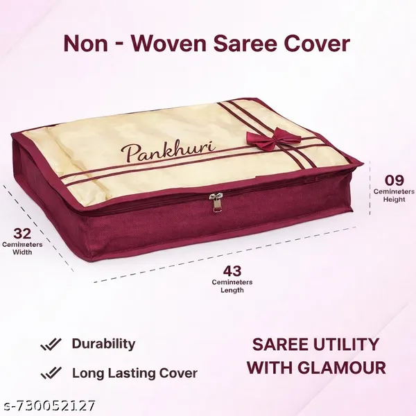 Premium_Quality_100_GSM_Non_Woven_Saree_Cover,bow_design_Transparent_saree_cover_clothes_Cover