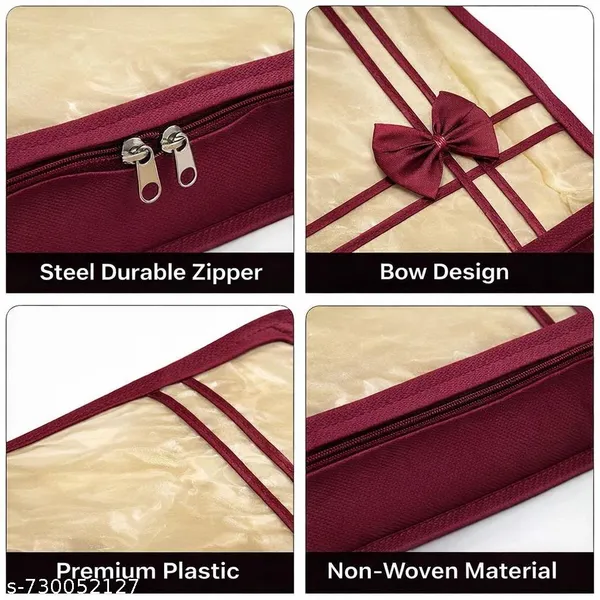 Premium_Quality_100_GSM_Non_Woven_Saree_Cover,bow_design_Transparent_saree_cover_clothes_Cover