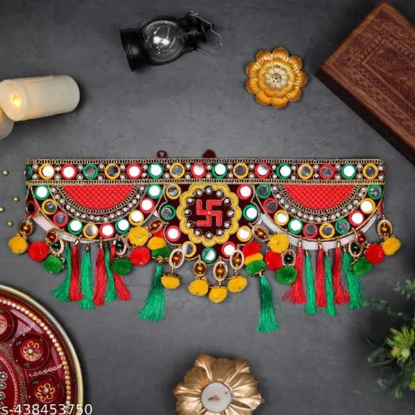 Polyester_Festive_Multi_Zula_Pearl_Beads_Handmade_Door_Toran