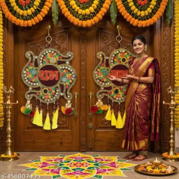 Velvet_Festive_Shubh_Labh_Multicolor_Door_Hanging_Pair_-_Pack_of_2