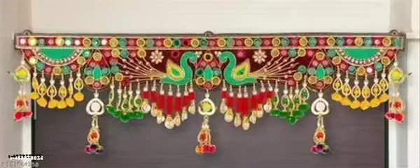 Pack_Of_2_Polyester_Traditional_Embroidered_Peacock_Door_Toran_Bandarwal