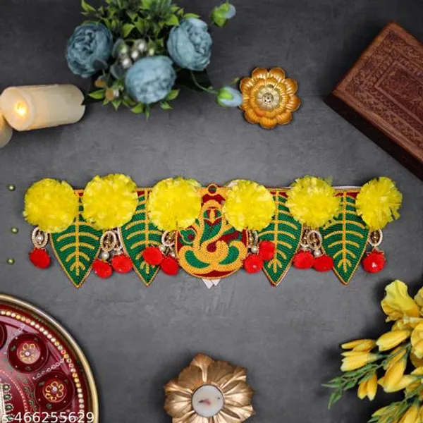 Plastic_Bead_Festive_Yellow_Marigold_Velvet_Door_Toran_-_Pack_of_2