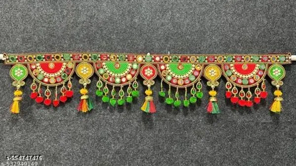 Wood_Pearl_Beads_Traditional_Shubh_Labh_Welcome_Bandarwal_Toran