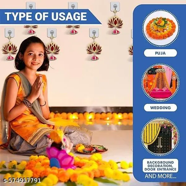 Polyester_Traditional_Pink_Lotus_Pooja_Room_Wall_Hanging_Toran_-_Pack_of_2