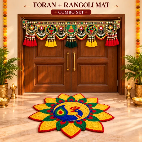 Multicolour_Festive_Peacock_Pattern_Toran_And_Rangoli_Combo_Set
